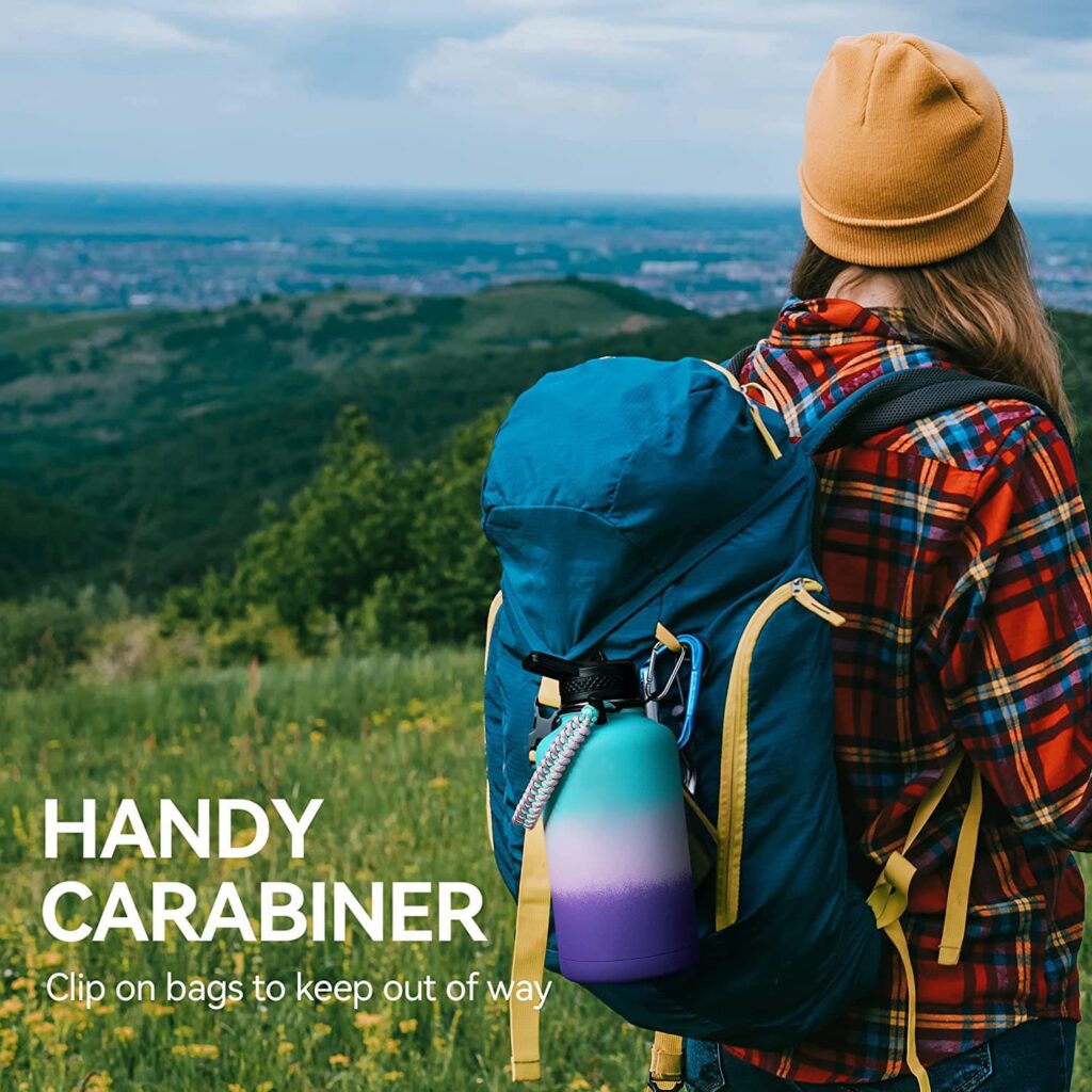 64 oz water bottle with paracord handle strap